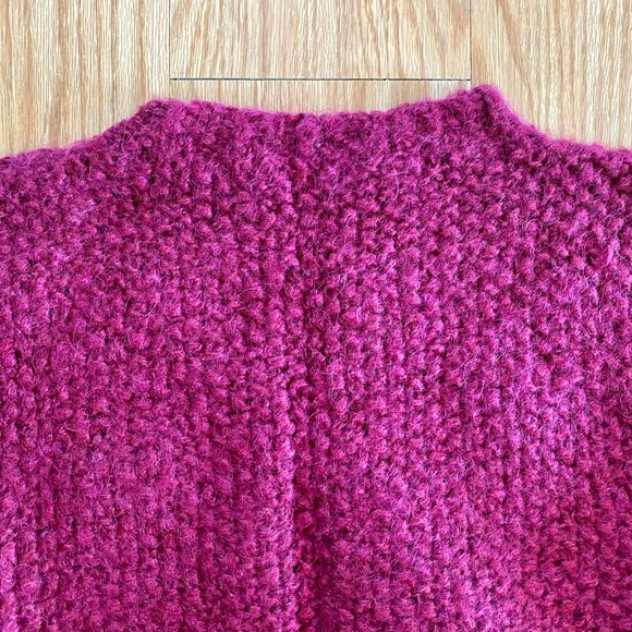 Handmade Italian Pink Wool Pom-Pom Sweater Shirt Womens Medium - Picture 8 of 9